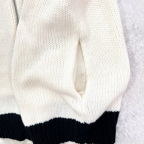 WOMEN WITHIN Cardigan Sweater Plus Size 1X Ivory Fair Isle Knit Full Zip Cozy - Picture 8 of 12